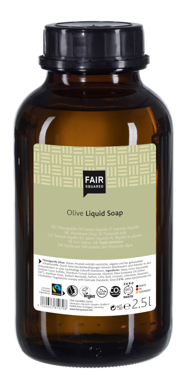 FAIR SQUARED - Storkøb 2,5 Liter Økologisk Håndsæbe med Olive - FAIR SQUARED