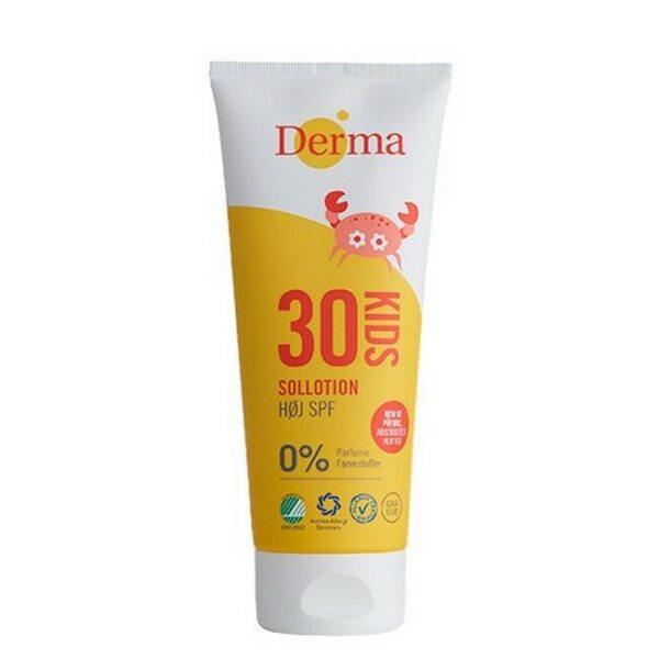 Derma - Kids Sollotion Høj SPF 30 - 200 ml - derma