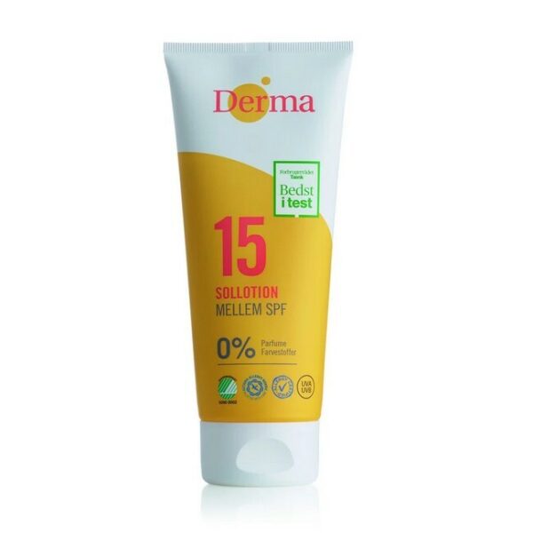 Derma - Sollotion Mellem SPF 15 - 200 ml - derma