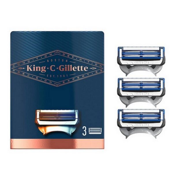 Gillette - King C. Neck Razor Barberblade - 3 Pak - gillette