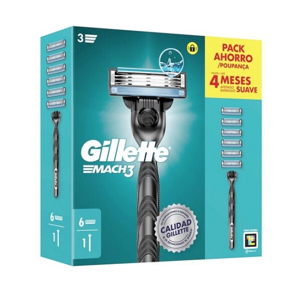 Gillette - Mach 3 Barberskraber + 6 Barberblade - gillette