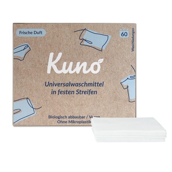 Kuno - Vaskemiddel i ark 60 stk. - universal med duft - Kuno