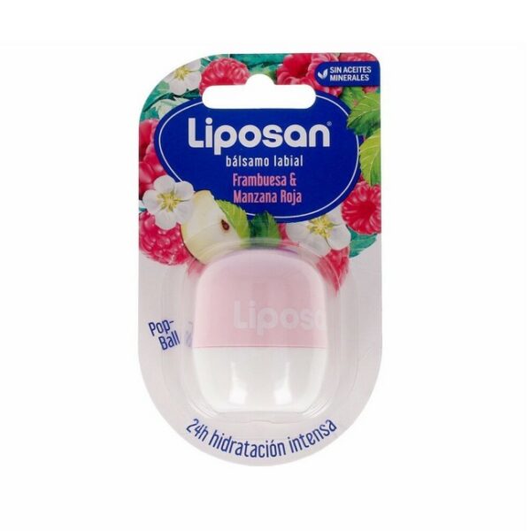 Liposan - Læbepomade Ball Hindbær & Rødt Æble - 7 g - liposan