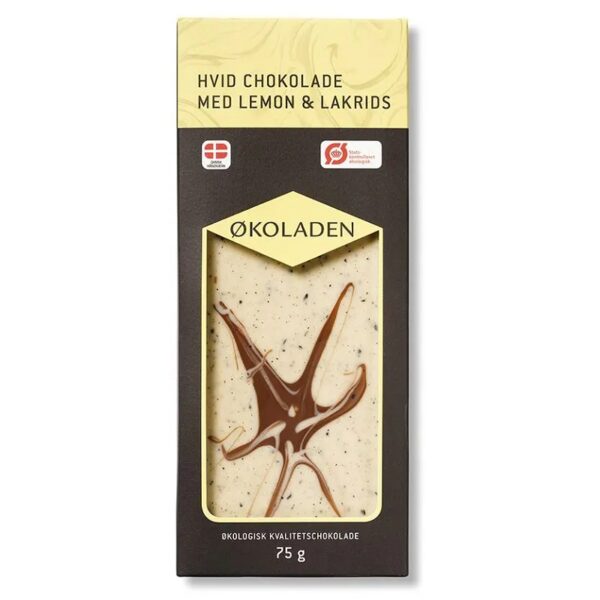 ØKOLADEN - Økologisk Hvid Chokolade - Lemon & Lakrids - ØKOLADEN