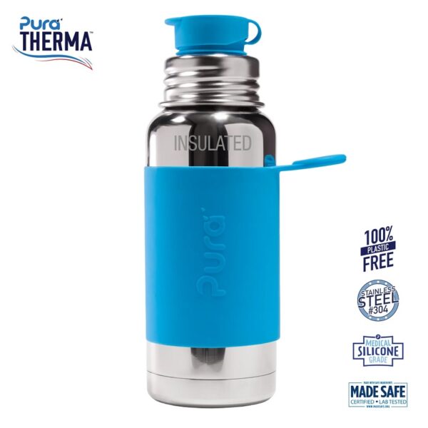 Pura® - Therma Sportsflaske Big Mouth® Aqua 475ml - pura®