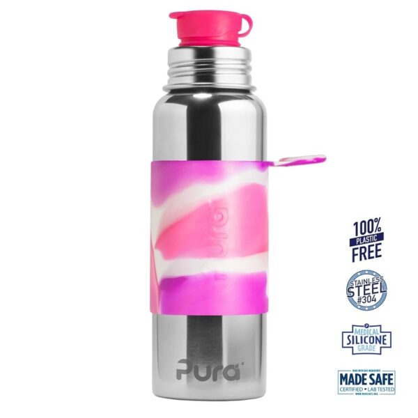 Pura® - Big Mouth SPORTSflaske Pink Swirl 850ml - pura®