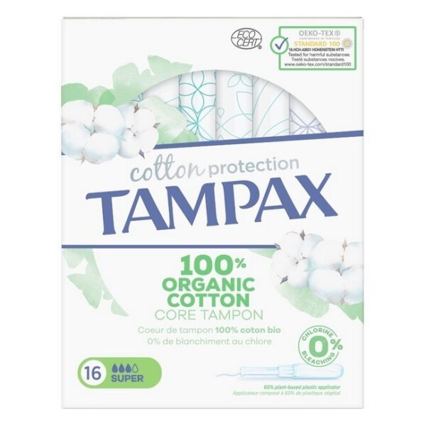 Tampax - Super Organic Cotton Tampons 16 Stk - tampax