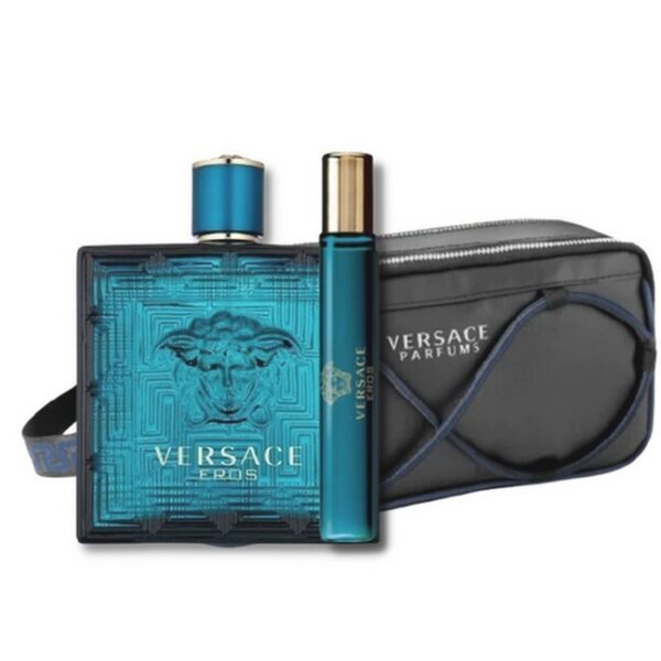 Versace - Eros Homme Gavesæt - 100 ml Edt & Travel Spray og Toilettaske - versace