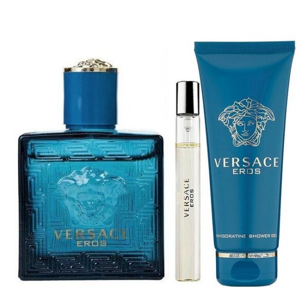 Versace - Eros Sæt - 100 ml Edt - Travel Spray - Showergel - versace