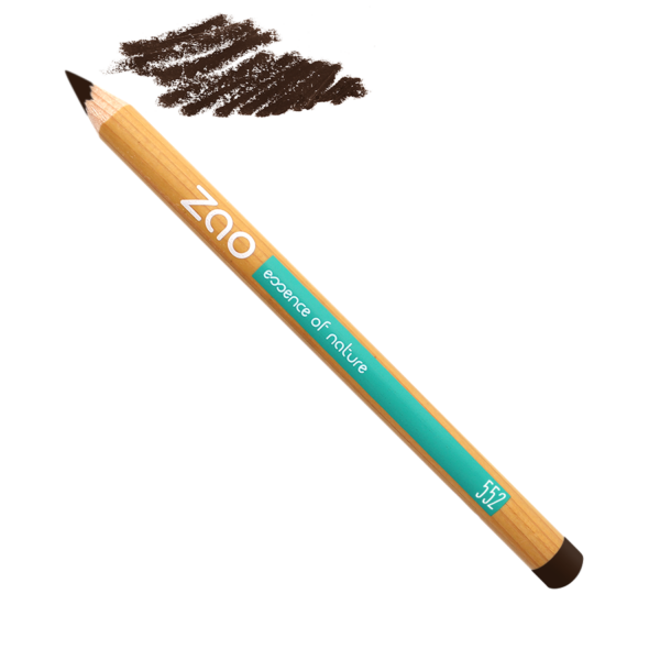 ZAO, Økologisk Eyeliner &  Multi-Purpose Pencil 552 Dark Brown, 1,14 g