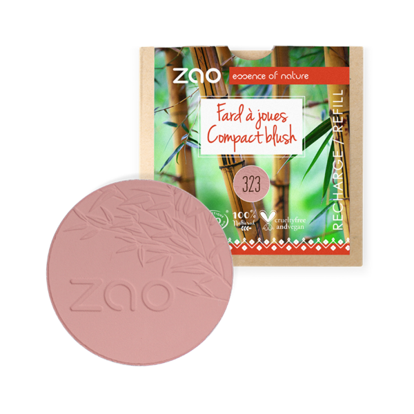 ZAO, Økologisk Compact Blush, 323 Dark Purple, Refill, 9 g