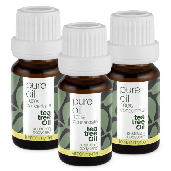 3 x 10 ml Tea Tree Oil tilsat Lemon Myrtle â 3-pak 100% koncentreret Tea Tree Oil tilsat Lemon Myrtle fra Australien - Australian Bodycare