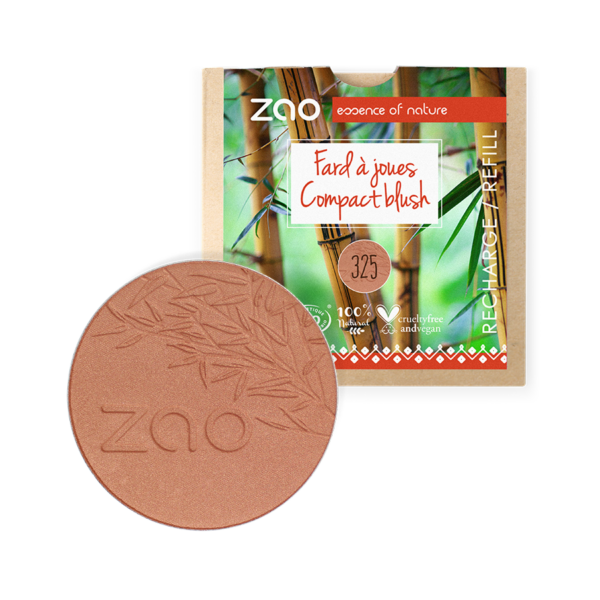 ZAO, Økologisk Compact Blush, 325 Golden Coral, Refill, 9 g